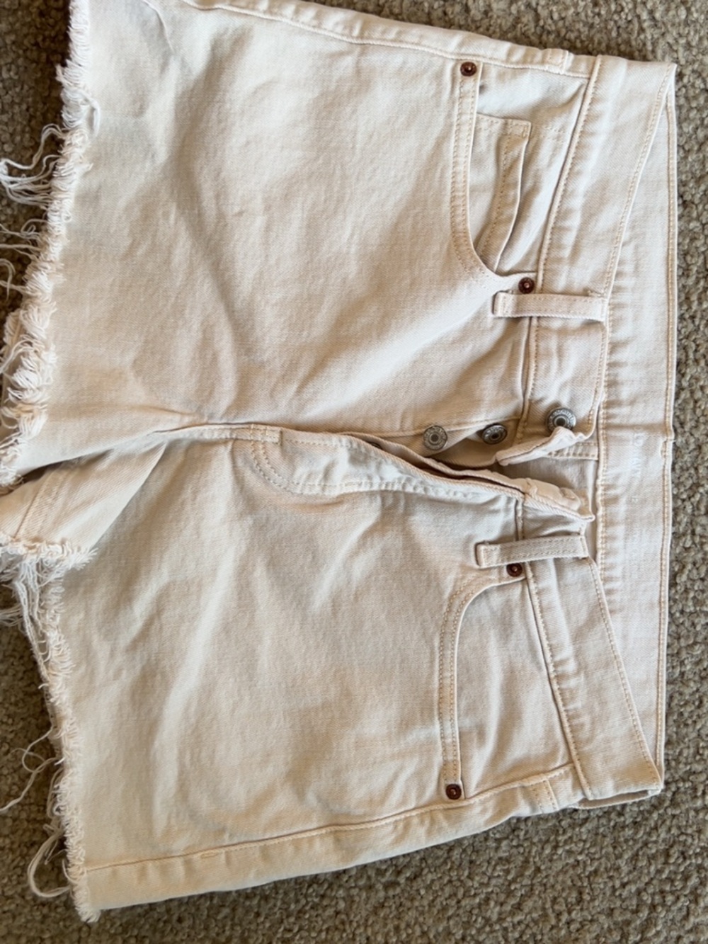 Old Navy Light Beige High-Rise Denim Shorts